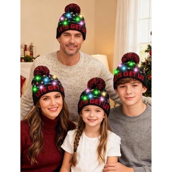 Unisex Ugly Led Novelty Colorful Light-up Stylish Knitted Sweater Christmas Hat main image 5